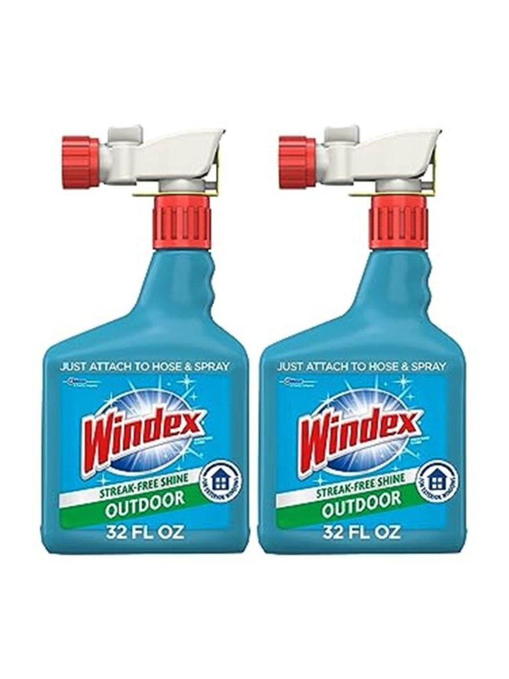 Outdoor Glass & Window Cleaner for All Garden Hoses, 32 oz (2-Pack)